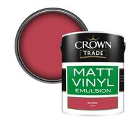 Crown Trade Vinyl Matt Walls & Ceilings Emulsion Paint Hot Ember (X2144S) 5L