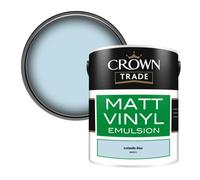 Crown Trade Vinyl Matt Walls & Ceilings Emulsion Paint Icelandic Blue (M4691C) 5L