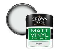 Crown Trade Vinyl Matt Walls & Ceilings Emulsion Paint Icelandic White (J5820D) 5L