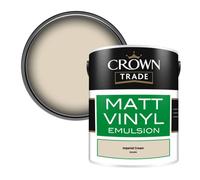 Crown Trade Vinyl Matt Walls & Ceilings Emulsion Paint Imperial Cream (B3660N) 5L