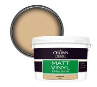 Crown Trade Vinyl Matt Walls & Ceilings Emulsion Paint Imperial Gold (A9501J) 10L