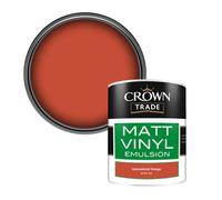 Crown Trade Vinyl Matt Walls & Ceilings Emulsion Paint International Orange Bs 381C 592 (592) 1L