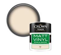 Crown Trade Vinyl Matt Walls & Ceilings Emulsion Paint Ivory (4836) 1L