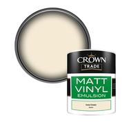 Crown Trade Vinyl Matt Walls & Ceilings Emulsion Paint Ivory Cream (B6850U) 1L