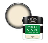 Crown Trade Vinyl Matt Walls & Ceilings Emulsion Paint Ivory Cream (B6850U) 2.5L