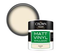 Crown Trade Vinyl Matt Walls & Ceilings Emulsion Paint Ivory Cream (B6850U) 250Ml Tester