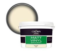 Crown Trade Vinyl Matt Walls & Ceilings Emulsion Paint Ivory Tower (C1840W) 10L