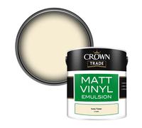 Crown Trade Vinyl Matt Walls & Ceilings Emulsion Paint Ivory Tower (C1840W) 2.5L