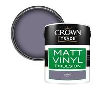Crown Trade Vinyl Matt Walls & Ceilings Emulsion Paint Just Plum (R8181K) 5L
