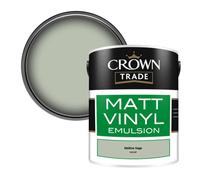 Crown Trade Vinyl Matt Walls & Ceilings Emulsion Paint Mellow Sage (E4510P) 5L