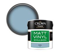 Crown Trade Vinyl Matt Walls & Ceilings Emulsion Paint Mid Blue (Du38) 2.5L