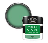 Crown Trade Vinyl Matt Walls & Ceilings Emulsion Paint Mid Green (Du17) 2.5L