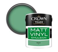 Crown Trade Vinyl Matt Walls & Ceilings Emulsion Paint Mid Green (Du17) 5L