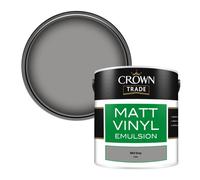 Crown Trade Vinyl Matt Walls & Ceilings Emulsion Paint Mid Grey (Du68) 2.5L