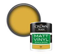 Crown Trade Vinyl Matt Walls & Ceilings Emulsion Paint Midas (B5453J) 1L