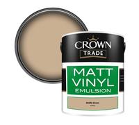 Crown Trade Vinyl Matt Walls & Ceilings Emulsion Paint Middle Brown (A6450Z) 5L