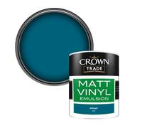 Crown Trade Vinyl Matt Walls & Ceilings Emulsion Paint Midnight (6208) 1L