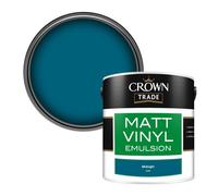 Crown Trade Vinyl Matt Walls & Ceilings Emulsion Paint Midnight (6208) 2.5L
