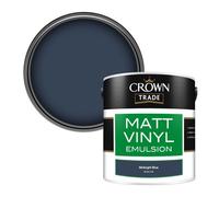 Crown Trade Vinyl Matt Walls & Ceilings Emulsion Paint Midnight Blue Bs 20 C 40 (20C40) 2.5L