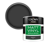Crown Trade Vinyl Matt Walls & Ceilings Emulsion Paint Midnight Coal (U2070A) 250Ml Tester