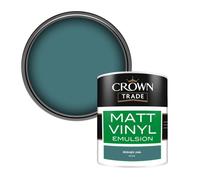 Crown Trade Vinyl Matt Walls & Ceilings Emulsion Paint Midnight Jade (K8152D) 1L