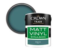 Crown Trade Vinyl Matt Walls & Ceilings Emulsion Paint Midnight Jade (K8152D) 5L