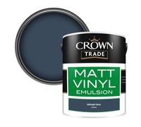 Crown Trade Vinyl Matt Walls & Ceilings Emulsion Paint Midnight Navy (P5062M) 5L