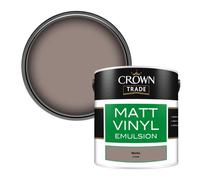 Crown Trade Vinyl Matt Walls & Ceilings Emulsion Paint Mocha (Z2250M) 2.5L