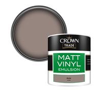 Crown Trade Vinyl Matt Walls & Ceilings Emulsion Paint Mocha (Z2250M) 250Ml Tester