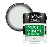Crown Trade Vinyl Matt Walls & Ceilings Emulsion Paint Moonlight (18C31) 5L