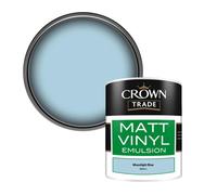 Crown Trade Vinyl Matt Walls & Ceilings Emulsion Paint Moonlight Blue (M5591J) 1L