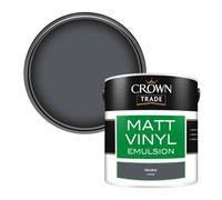 Crown Trade Vinyl Matt Walls & Ceilings Emulsion Paint Obsidian (P3060M) 2.5L