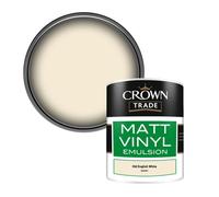 Crown Trade Vinyl Matt Walls & Ceilings Emulsion Paint Old English White (B6850U) 1L