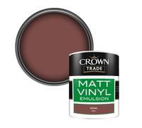 Crown Trade Vinyl Matt Walls & Ceilings Emulsion Paint Old Red (X8092J) 1L