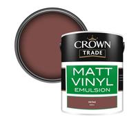 Crown Trade Vinyl Matt Walls & Ceilings Emulsion Paint Old Red (X8092J) 5L