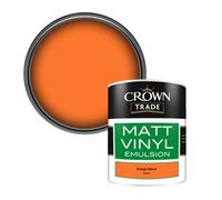 Crown Trade Vinyl Matt Walls & Ceilings Emulsion Paint Orange Pekoe (Z3344J) 1L
