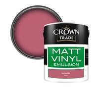 Crown Trade Vinyl Matt Walls & Ceilings Emulsion Paint Parisian Pink (W4203L) 5L