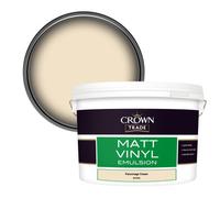 Crown Trade Vinyl Matt Walls & Ceilings Emulsion Paint Parsonage Cream (B5760U) 10L