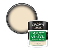 Crown Trade Vinyl Matt Walls & Ceilings Emulsion Paint Parsonage Cream (B5760U) 1L