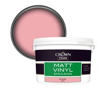 Crown Trade Vinyl Matt Walls & Ceilings Emulsion Paint Pin Up Pink (W7501W) 10L