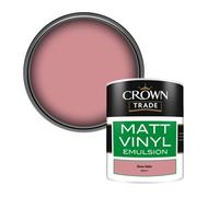 Crown Trade Vinyl Matt Walls & Ceilings Emulsion Paint Rose Satin (W8341Y) 1L