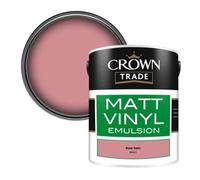 Crown Trade Vinyl Matt Walls & Ceilings Emulsion Paint Rose Satin (W8341Y) 5L