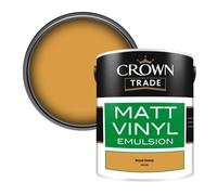 Crown Trade Vinyl Matt Walls & Ceilings Emulsion Paint Royal Honey (A8383B) 5L