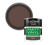 Crown Trade Vinyl Matt Walls & Ceilings Emulsion Paint Royal Umber (Y3081D) 1L