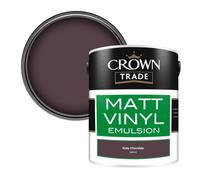 Crown Trade Vinyl Matt Walls & Ceilings Emulsion Paint Ruby Chocolate (V5061U) 5L