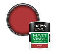 Crown Trade Vinyl Matt Walls & Ceilings Emulsion Paint Russian Red (X8125D) 1L
