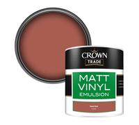 Crown Trade Vinyl Matt Walls & Ceilings Emulsion Paint Sash Red (Y1162T) 250Ml Tester