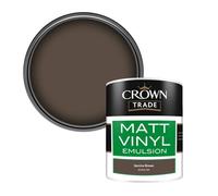 Crown Trade Vinyl Matt Walls & Ceilings Emulsion Paint Service Brown Bs 381C 499 (499) 1L
