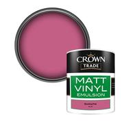 Crown Trade Vinyl Matt Walls & Ceilings Emulsion Paint Shocking Pink (V6214S) 1L