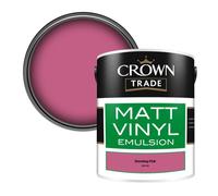 Crown Trade Vinyl Matt Walls & Ceilings Emulsion Paint Shocking Pink (V6214S) 5L